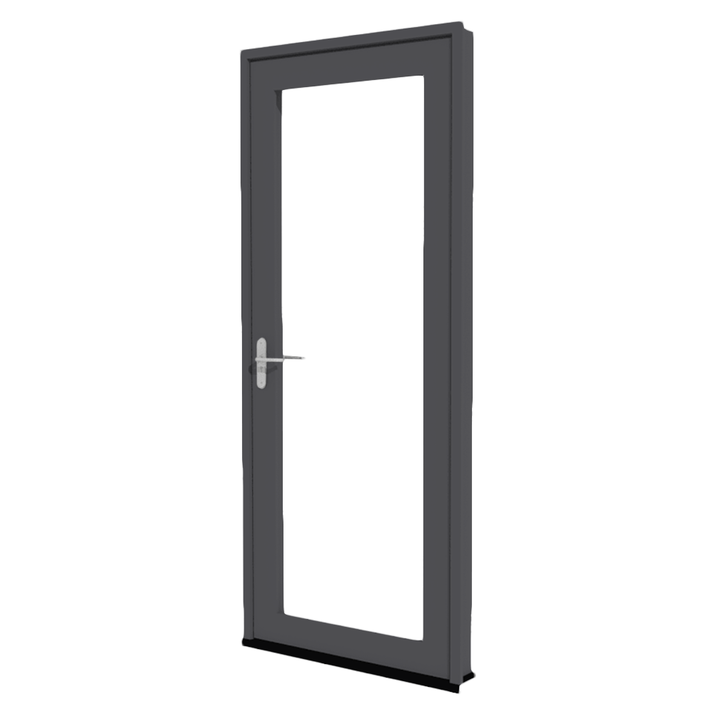 Einflügelige Aluminium-Terrassentür, nach außen öffnend